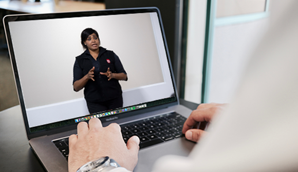 St John first aid training virtual classroom on laptop